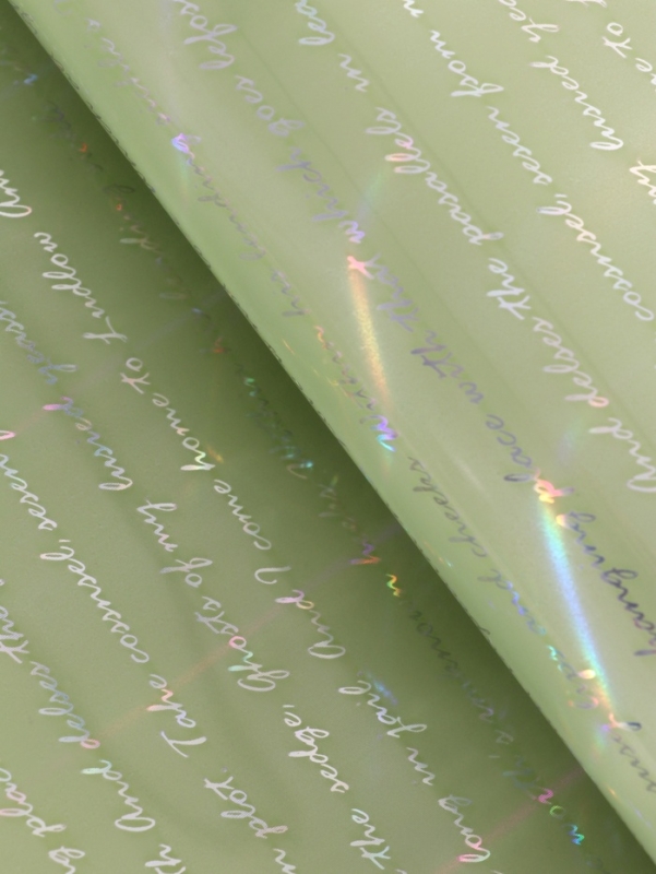 Плёнка для цветов "Письмо" 58см*5м, светло зелёный