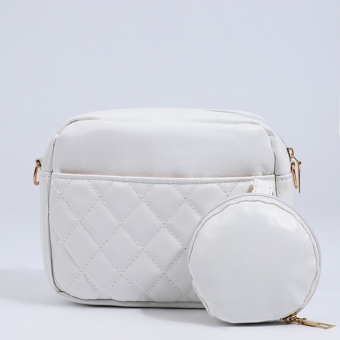 Сумка кросс-боди на молнии, цвет белый Сумка кросс-боди на молнии, цвет белый