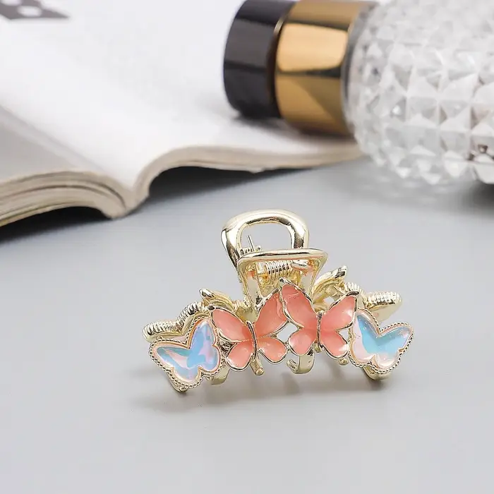 Крабик для волос &laquo;Хлоя галант&raquo;, бабочки, 4.5 см, золотистый