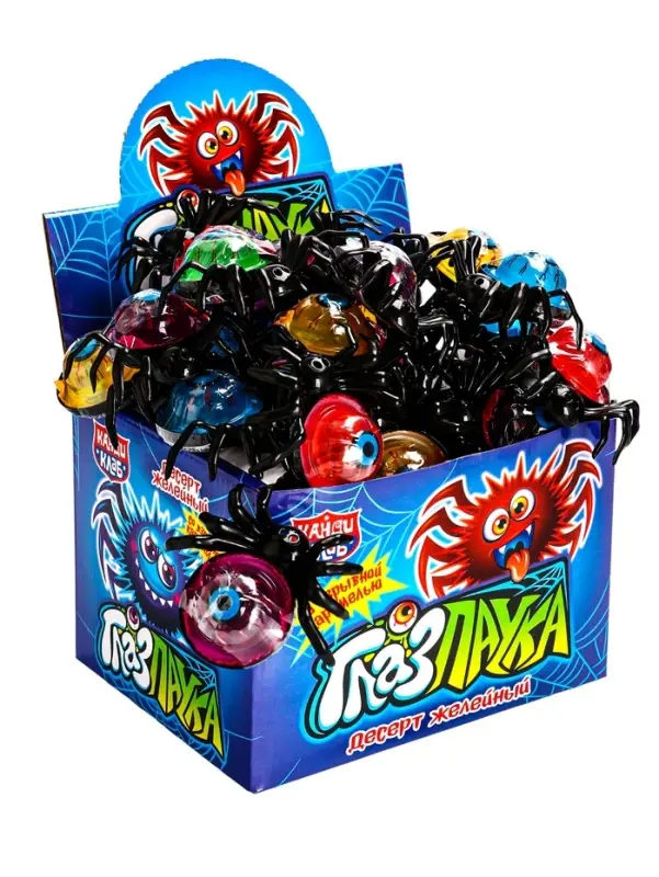 Десерт желейный &laquo;Глаз паука&raquo;, с взрывной карамелью, ассорти, 17 г