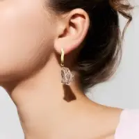 Серьги &laquo;Кубики льда&raquo;, прозрачно-белые в серебре