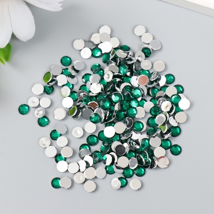 Декор для творчества в бутылочке Декор для творчества в бутылочке "Стразы. Тёмно-зелёный" набор 500 шт d=0,5 см 7х2х2 см
