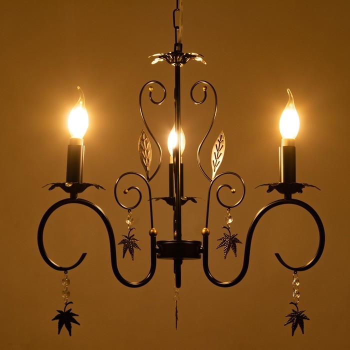 Люстра Люстра "Беатрис" 3xE14 40Вт черно-золотой 56,5х56,5х48,5-105 см BayerLux