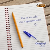 Набор ручек шариковых BIC Orange Fine, 4 штуки, узел 0.8 мм, чернила синие, тонкое письмо, оранжевый корпус