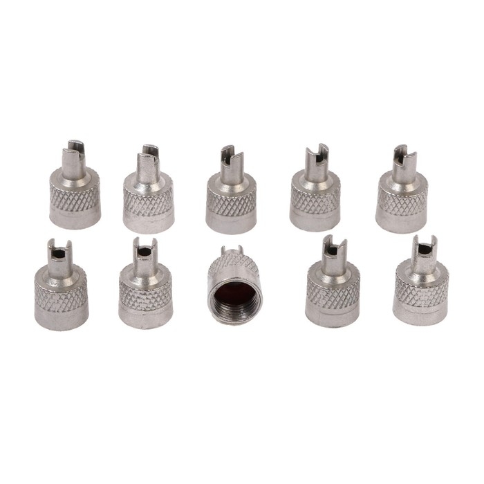 Колпачок на вентиль TORSO, с ключом, хром, набор 10 шт Колпачок на вентиль TORSO, с ключом, хром, набор 10 шт