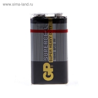 Батарейка солевая GP Supercell Super Heavy Duty, 6F22-1S, 9В, крона, спайка, 1 шт.