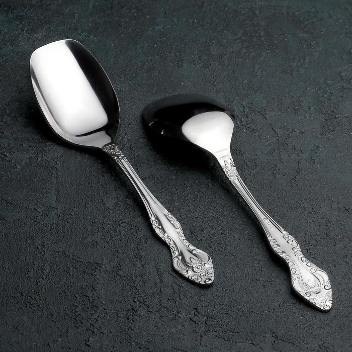 Ложка для салата «Тройка», h=21,5 см, толщина 2,5 мм, цвет серебряный Ложка для салата «Тройка», h=21,5 см, толщина 2,5 мм, цвет серебряный