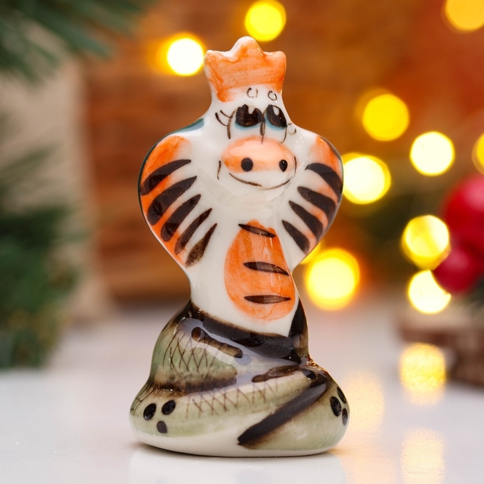 Сувенир Сувенир "Змея Королева" 8х5 см, гжель, цвет