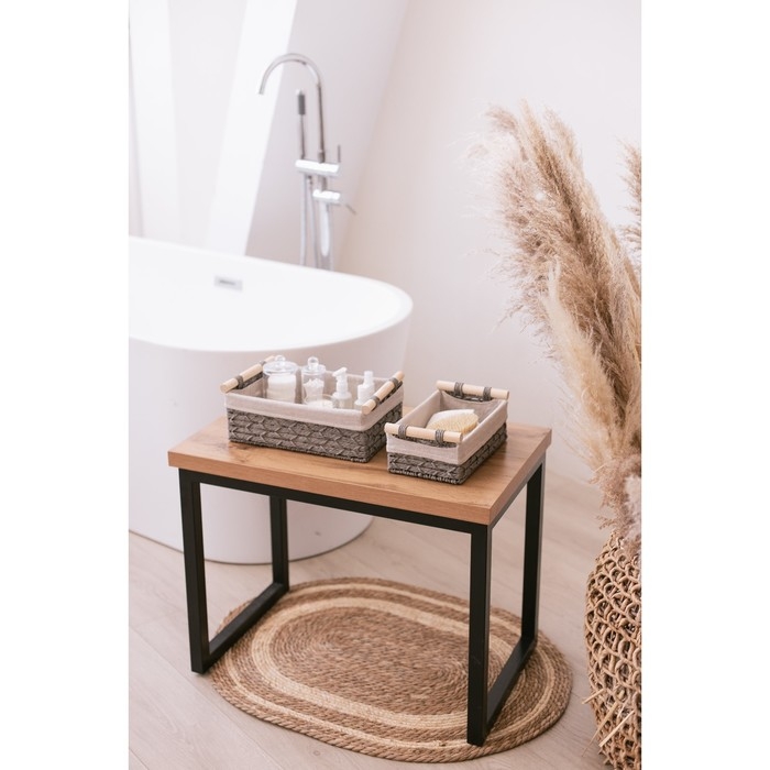 Корзины для хранения LaDо́m, ручное плетение, с ручками, 2 шт, цвет серый Корзины для хранения LaDо́m, ручное плетение, с ручками, 2 шт, цвет серый