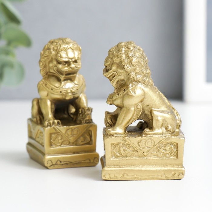 Нэцкэ бронза Нэцкэ бронза "Собаки Фу" (китайские львы Будды) (набор 2шт) 4,3 х 3,2 х 7 см