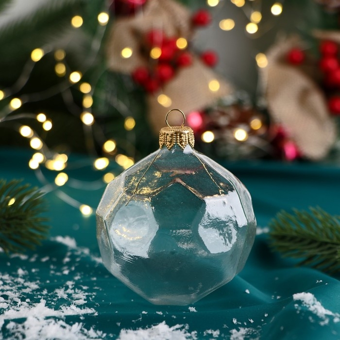 Ёлочная игрушка Ёлочная игрушка "Многогранник" 8,5 см, прозрачный