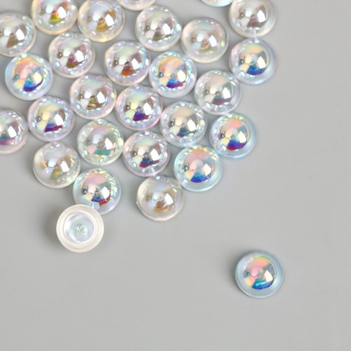 Декор для творчества пластик Декор для творчества пластик "Переливающиеся половинки" набор 30 шт 0,8х0,8 см