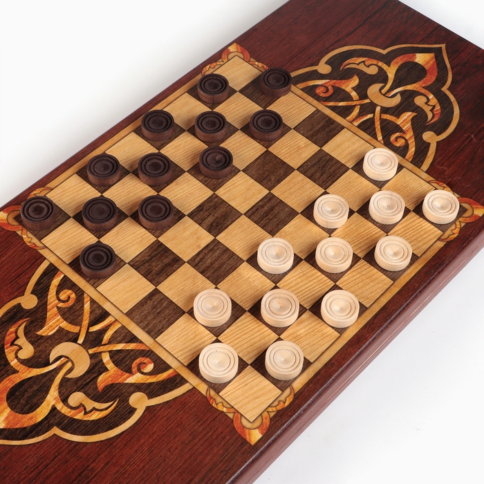 Нарды деревянные большие, с шашками Нарды деревянные большие, с шашками "Маркетри-21", настольная игра, 60 х 60 см