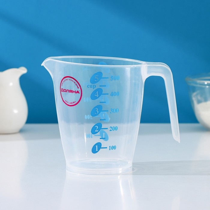 Стакан мерный Доляна «Колор», 500 мл, 13×9×11,5 см, цвет МИКС Стакан мерный Доляна «Колор», 500 мл, 13×9×11,5 см, цвет МИКС