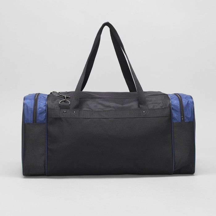 Сумка дорожная, 3 отдела на молниях, наружный карман, длинный ремень, цвет чёрный/синий Сумка дорожная, 3 отдела на молниях, наружный карман, длинный ремень, цвет чёрный/синий