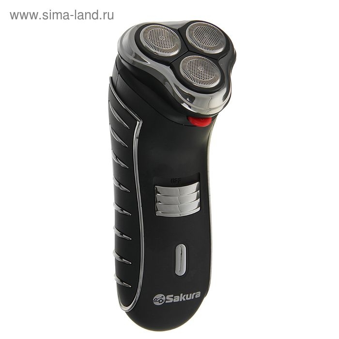 Электробритва Sakura SA-5414BK, АКБ, сеточная, 3 плавающие головки, триммер, чёрная Электробритва Sakura SA-5414BK, АКБ, сеточная, 3 плавающие головки, триммер, чёрная