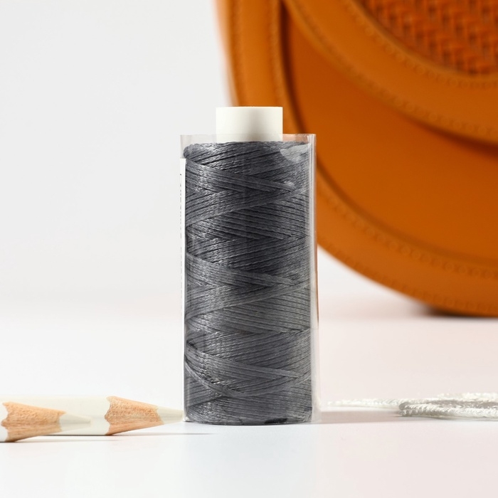 Нитки вощёные, плоские, 150D/16, 0,8 мм, 50 ± 2 м, цвет тёмно-серый Нитки вощёные, плоские, 150D/16, 0,8 мм, 50 ± 2 м, цвет тёмно-серый