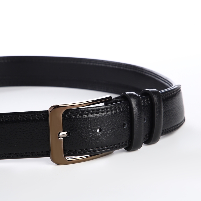 Ремень мужской, ширина 4 см, винт, пряжка металл, цвет чёрный Ремень мужской, ширина 4 см, винт, пряжка металл, цвет чёрный