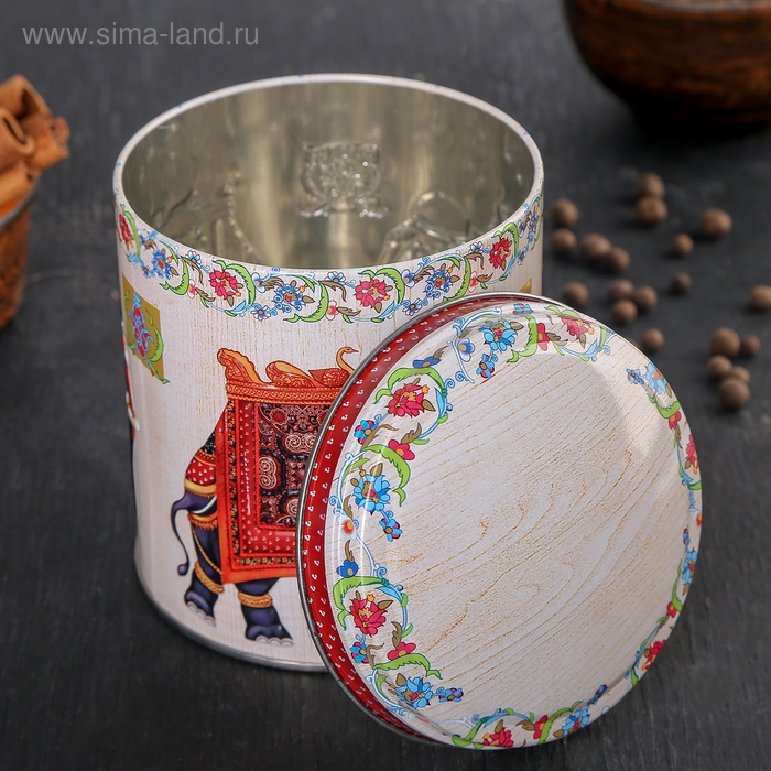 Банка с крышкой для сыпучих продуктов «Индийский слон», 800 мл, 9,9×11 см, рисунок МИКС