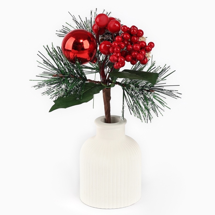 Новогодний декор, веточка  Новогодний декор, веточка "Зимние настроение" 17х13х10 см