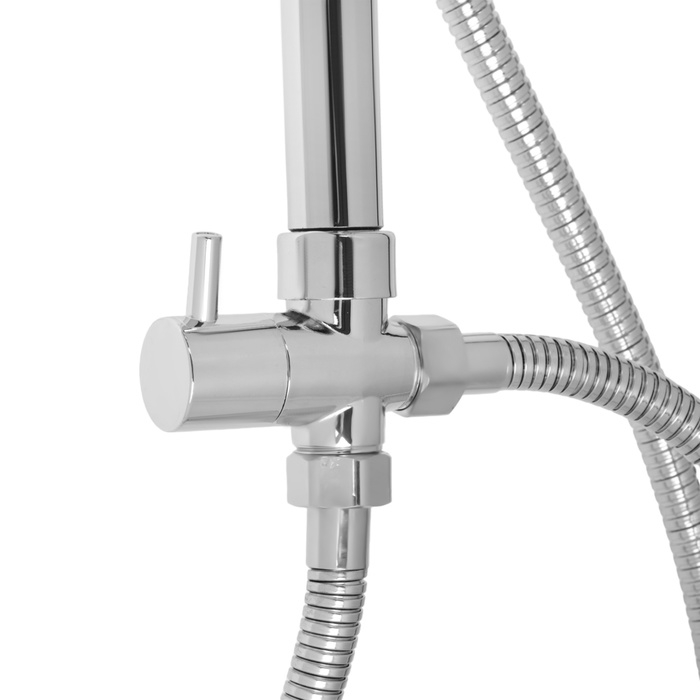 Душевая система ZEIN Z1004, тропическая и ручная лейка, шланги, стойка, мыльница, хром Душевая система ZEIN Z1004, тропическая и ручная лейка, шланги, стойка, мыльница, хром