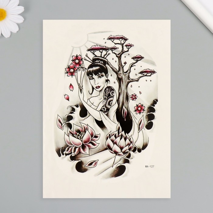 Татуировка на тело цветная Татуировка на тело цветная "Леди Сакура" 26,1х14,6 см