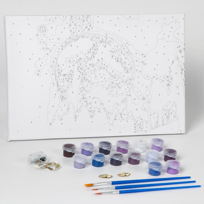 Картина по номерам с подрамником и гирляндой «Космос», 20 х 30 см Картина по номерам с подрамником и гирляндой «Космос», 20 х 30 см