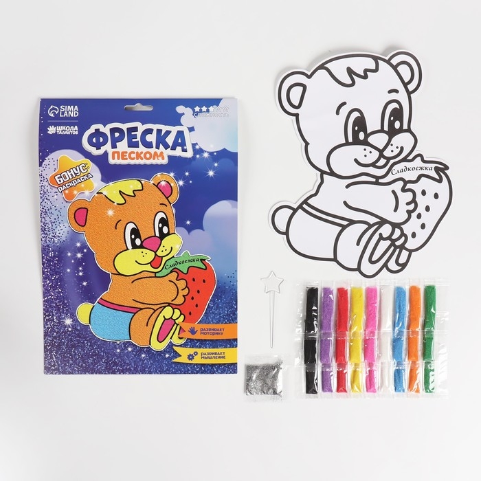 Фреска «Сладкоежка», 9 цветов песка Фреска «Сладкоежка», 9 цветов песка