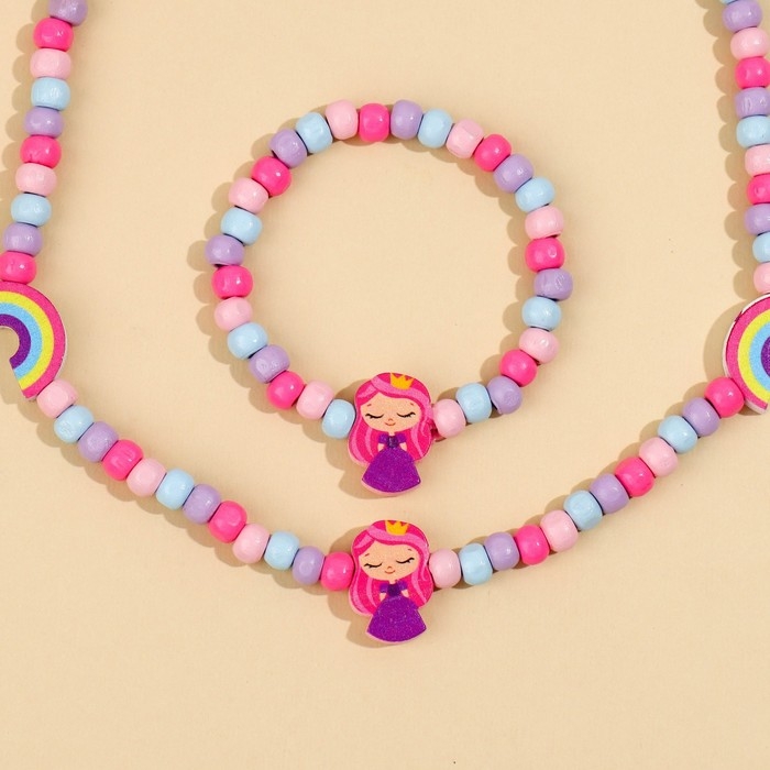 Бижутерия «Волшебная девочка» набор для девочек: браслет и бусы, 7 х 9 см Бижутерия «Волшебная девочка» набор для девочек: браслет и бусы, 7 х 9 см