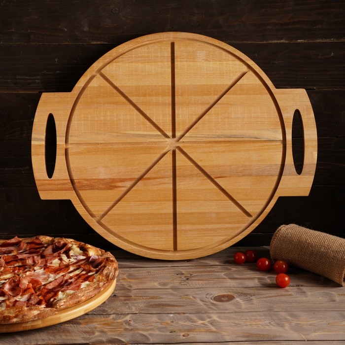 Доска для пиццы с ручками Adelica «Итальяно», 55×45×2 см, берёза, пропитано маслом Доска для пиццы с ручками Adelica «Итальяно», 55×45×2 см, берёза, пропитано маслом