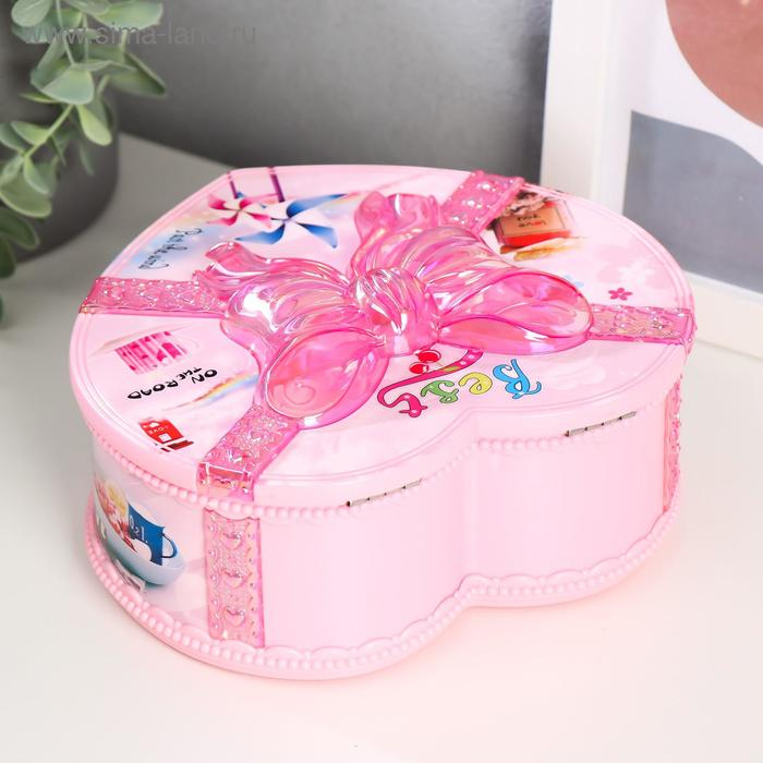 Шкатулка музыкальная механическая Шкатулка музыкальная механическая "Сердце в банте" 16х18х7,5 см МИКС