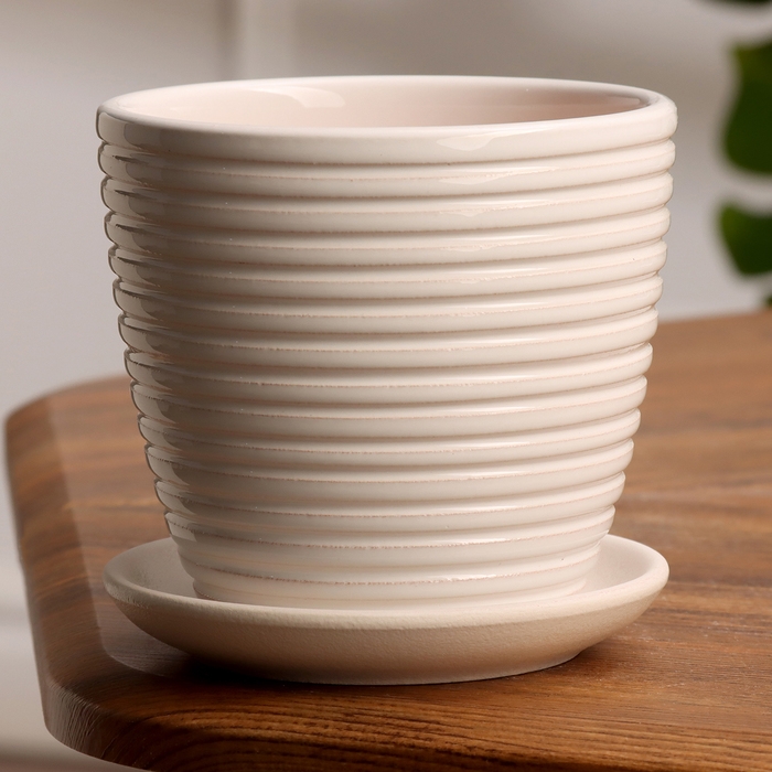 Горшок цветочный Спираль белый крокус №1, 0,7 л, d - 11,7 см Горшок цветочный Спираль белый крокус №1, 0,7 л, d - 11,7 см