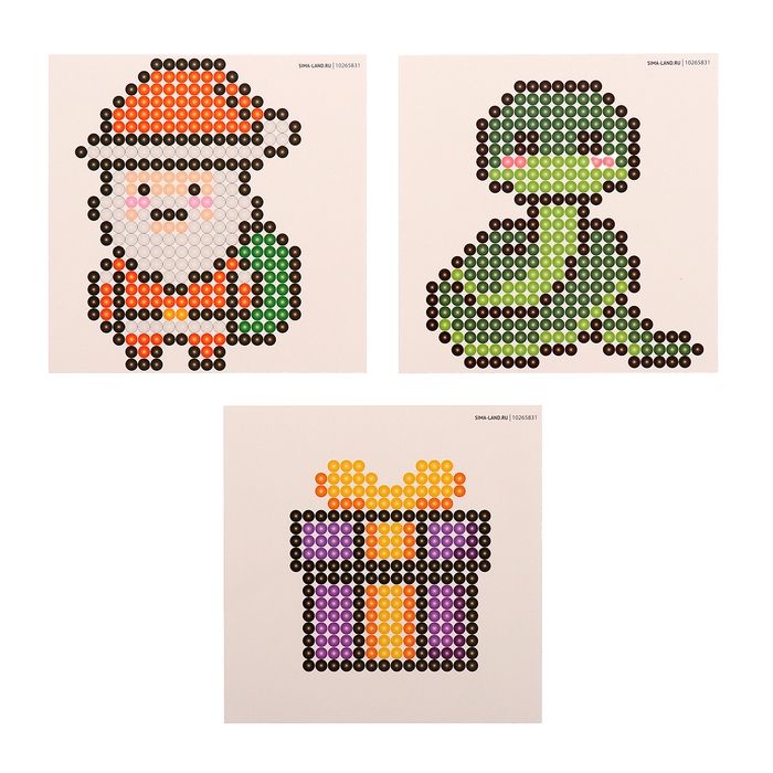 Аквамозаика «Дед Мороз: Змейка и подарочек», 3 фигурки, 931 шарик Аквамозаика «Дед Мороз: Змейка и подарочек», 3 фигурки, 931 шарик