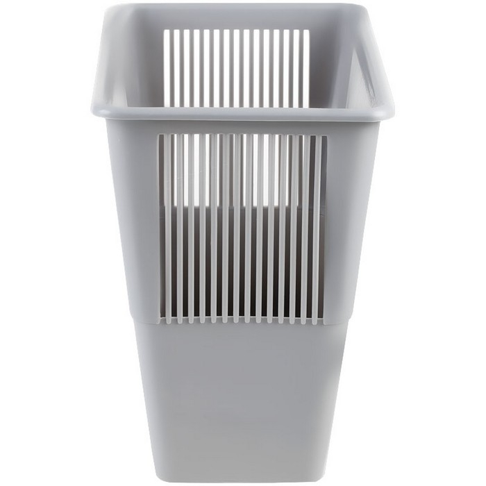 Корзина для бумаг и мусора Стамм, 12 литров, пластик, сетчатая, прямоугольная, серая Корзина для бумаг и мусора Стамм, 12 литров, пластик, сетчатая, прямоугольная, серая