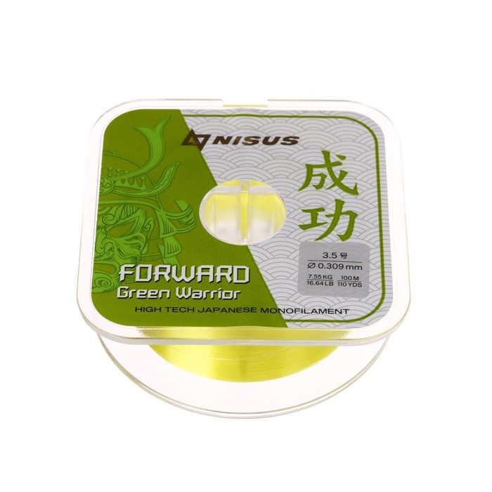Леска NISUS FORWARD Warrior, диаметр 0.309 мм, тест 7.55 кг, 100 м, зелёная Леска NISUS FORWARD Warrior, диаметр 0.309 мм, тест 7.55 кг, 100 м, зелёная