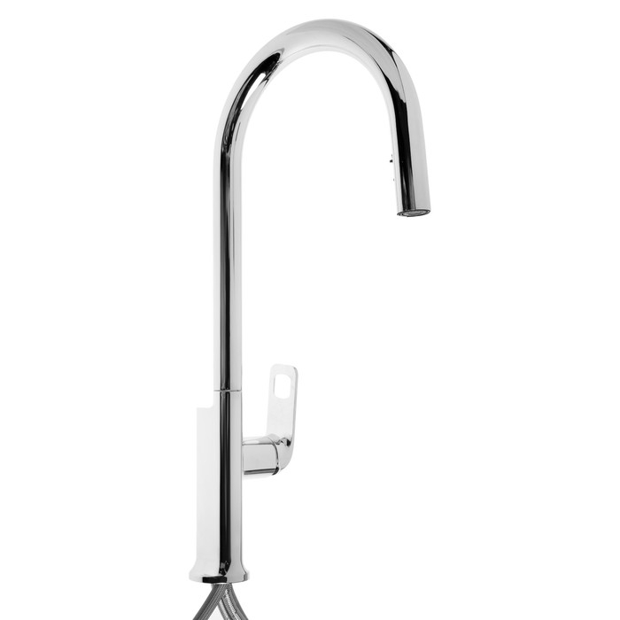 Смеситель для кухни ZEIN Z3784, однорычажный, вытяжной излив, аэратор 2 режима, хром Смеситель для кухни ZEIN Z3784, однорычажный, вытяжной излив, аэратор 2 режима, хром