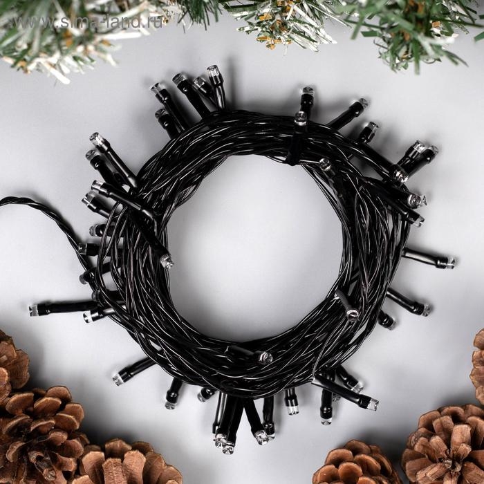 Гирлянда «Нить» 5 м, IP20, тёмная нить, 50 LED, свечение синее, 8 режимов, 220 В Гирлянда «Нить» 5 м, IP20, тёмная нить, 50 LED, свечение синее, 8 режимов, 220 В