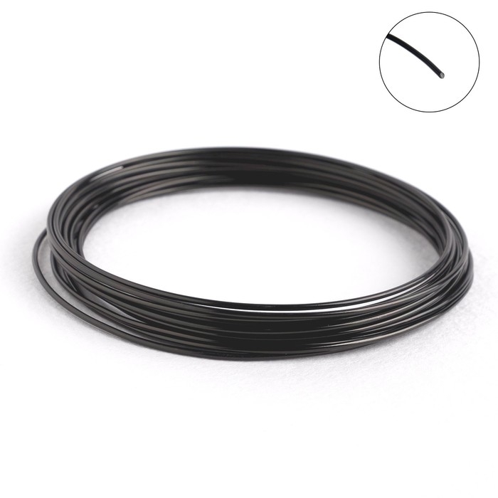 Проволока для плетения d=1,5 мм, намотка 5 м, цвет чёрный Проволока для плетения d=1,5 мм, намотка 5 м, цвет чёрный