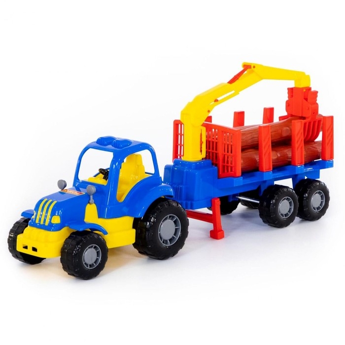 Трактор «Крепыш» с полуприцепом-лесовозом, МИКС Трактор «Крепыш» с полуприцепом-лесовозом, МИКС