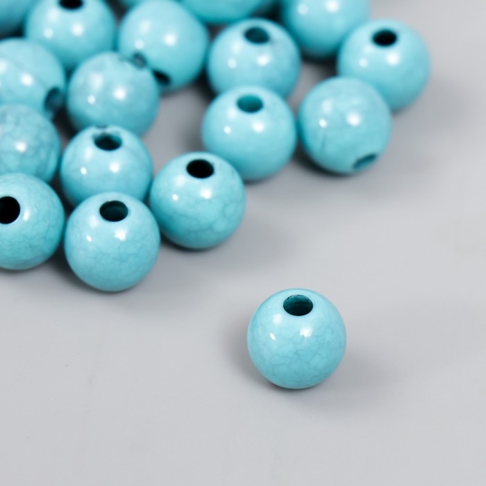 Бусины для творчества пластик Бусины для творчества пластик "Имитация бирюзы" d=1 см набор 20 гр