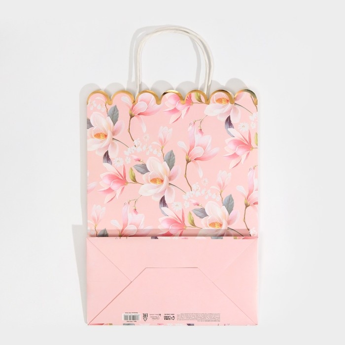 Пакет подарочный крафтовый, упаковка, &laquo;Be happy&raquo;, 23 х 30 х 12 см