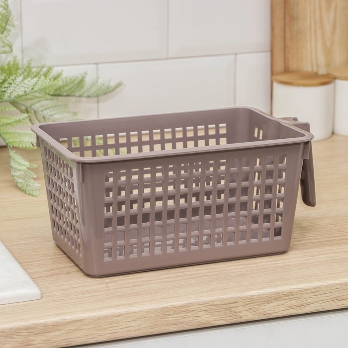 Корзина для хранения с ручкой, 28×16×12 см, МИКС Корзина для хранения с ручкой, 28×16×12 см, МИКС