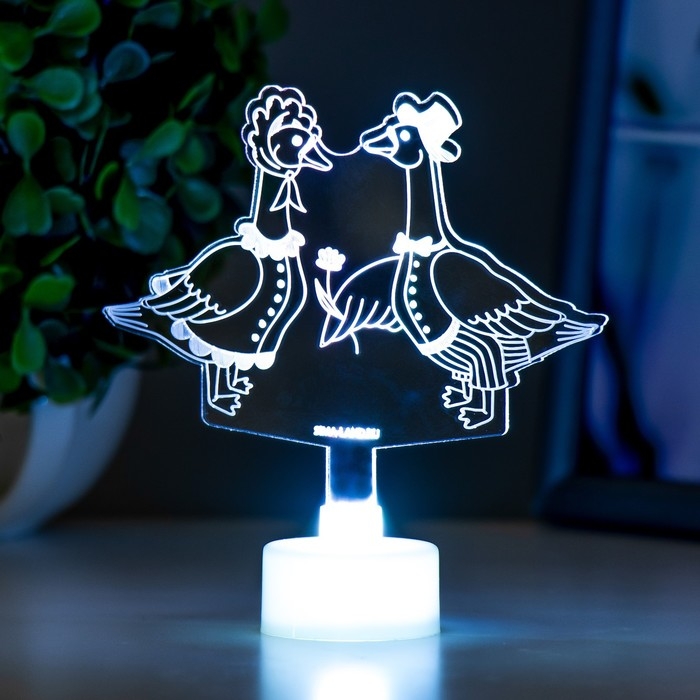 Светильник Светильник "Гуси" LED RGB 6 цветов от батареек LR1130, 3шт 11х9,5 см RISALUX