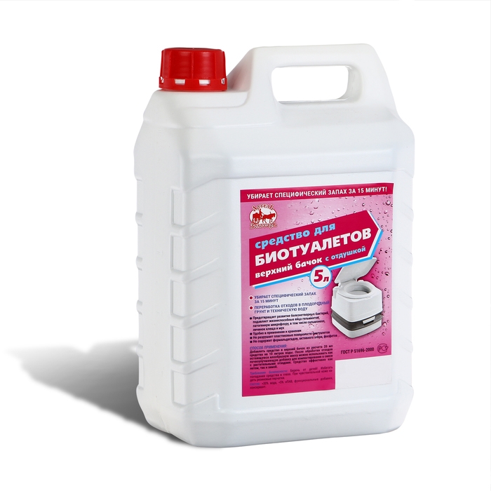 Жидкость для биотуалета верхнего бака «Артель Золотарь», концентрат, 5 л Жидкость для биотуалета верхнего бака «Артель Золотарь», концентрат, 5 л