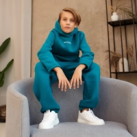 Костюм детский (худи, брюки) MINAKU: Basic Line KIDS, oversize, цвет изумруд, рост 146