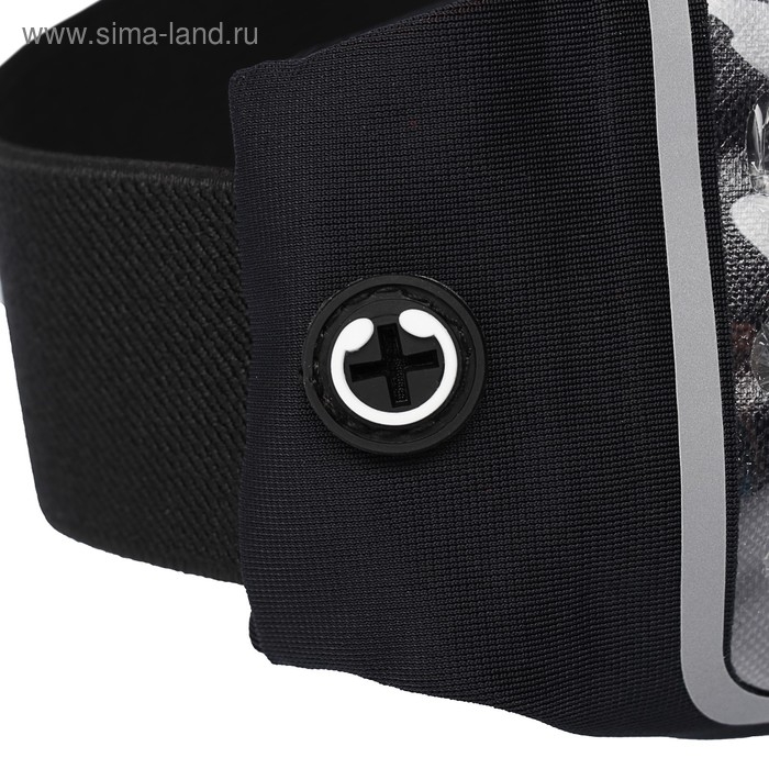 Спортивная сумка чехол на пояс Luazon, управление телефоном, отсек на молнии, чёрная Спортивная сумка чехол на пояс Luazon, управление телефоном, отсек на молнии, чёрная