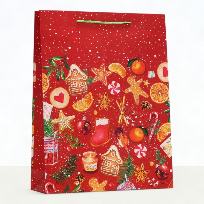 Новый год. Пакет подарочный "Волшебный момент", 33 х 42,5 х 10 см.