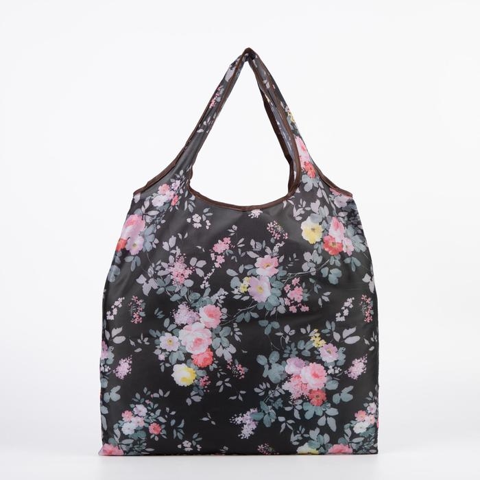 Сумка хозяйственная без застёжки, складная, цвет чёрный Сумка хозяйственная без застёжки, складная, цвет чёрный