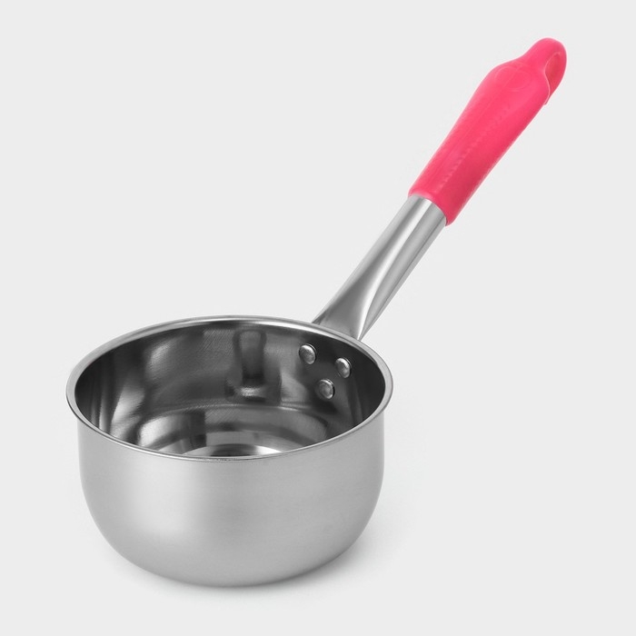 Ковш из нержавеющей стали, 1 л, пластиковая ручка, цвет ручки МИКС Ковш из нержавеющей стали, 1 л, пластиковая ручка, цвет ручки МИКС