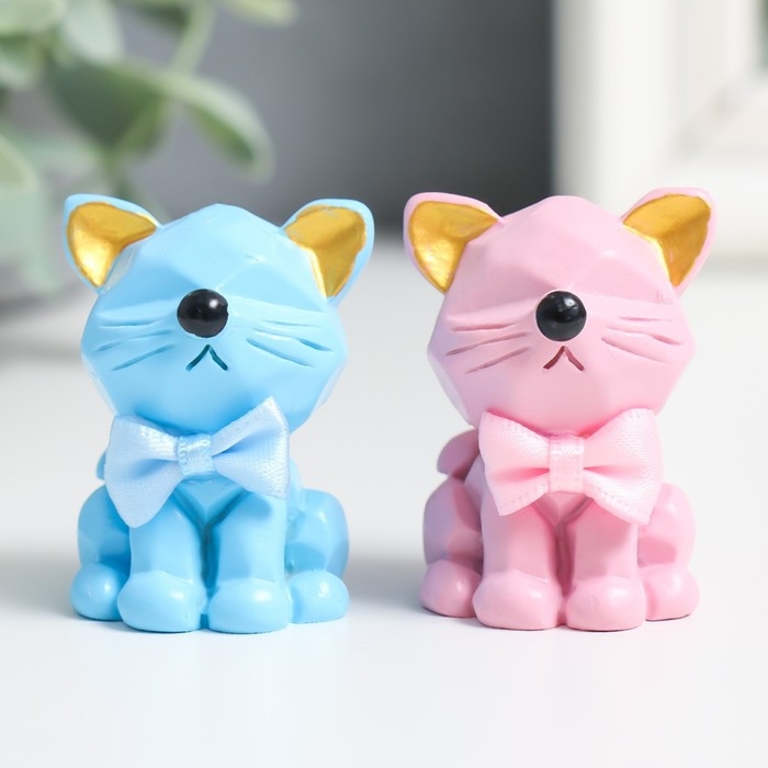Сувенир полистоун Сувенир полистоун "Котёнок с бантом" МИКС 4х2,5х3 см